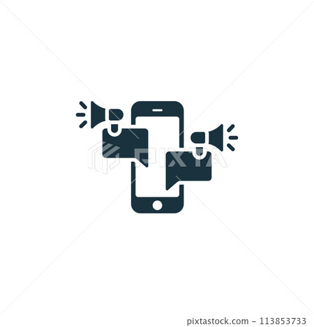 Sms Marketing icon. Monochrome simple Mobile Marketing And Advertising icon for templates, web design and infographics Sms Marketing icon. Monochrome simple Mobile Marketing And Advertising icon for templates, web design and infographics 113853733