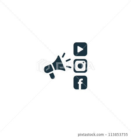 Mobile Smm icon. Monochrome simple Mobile Marketing And Advertising icon for templates, web design and infographics 113853735