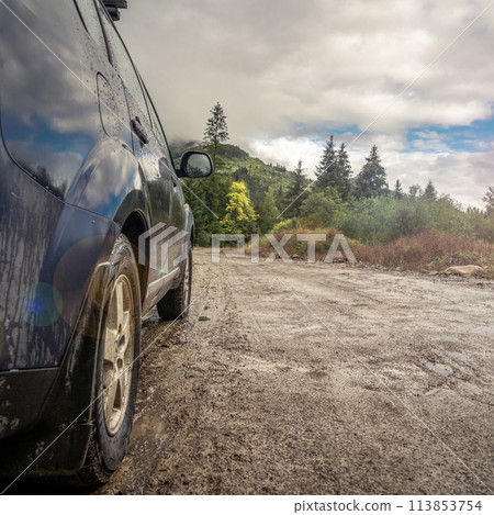 car for traveling with a mountain road car for traveling with a mountain road 113853754