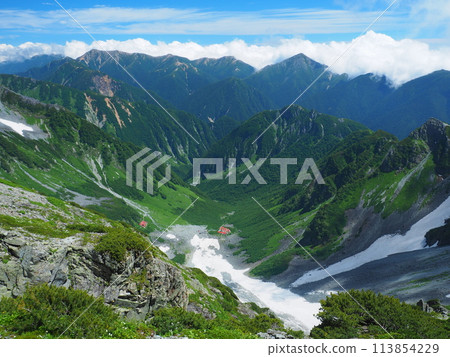 從前穗高岳眺望唐澤捲曲山和常年山 113854229