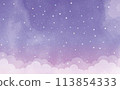 Watercolor style dreamy cute starry sky background 1 113854333