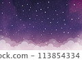 Watercolor style dreamy cute starry sky background 2 113854334