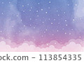 Watercolor style dreamy cute starry sky background 3 113854335