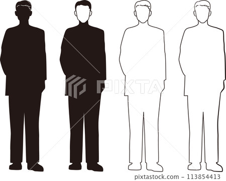模仿男性的人形單色插圖集 模仿男性的人形單色插圖集 113854413