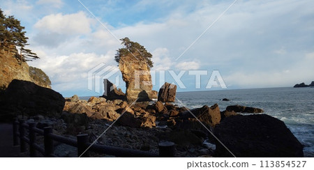 rock jutting out to sea rock jutting out to sea 113854527
