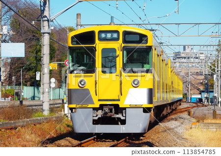 Seibu Line running between Kokubunji Station and Hagiyama Station 113854785