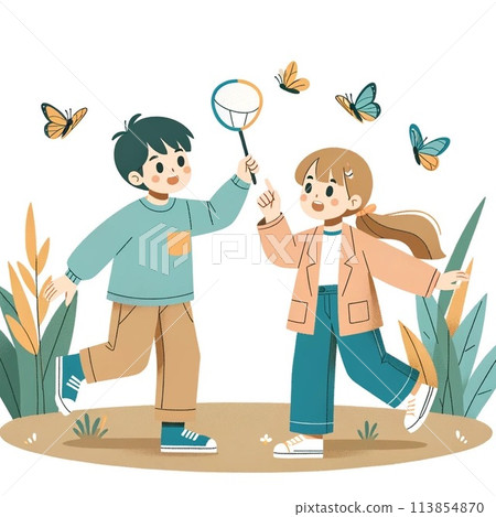 家庭在秋天公園玩 113854870