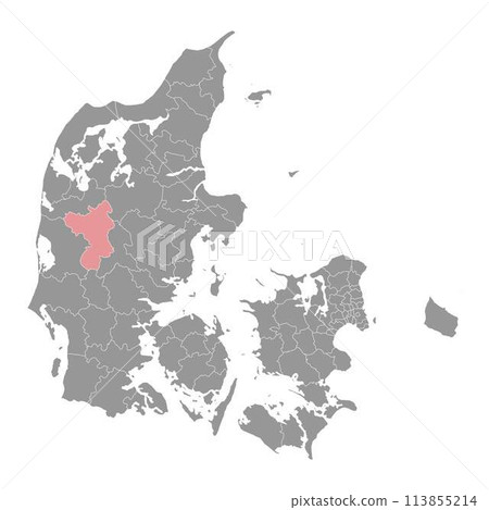 Herning Municipality map, administrative division of Denmark. Vector illustration. 113855214