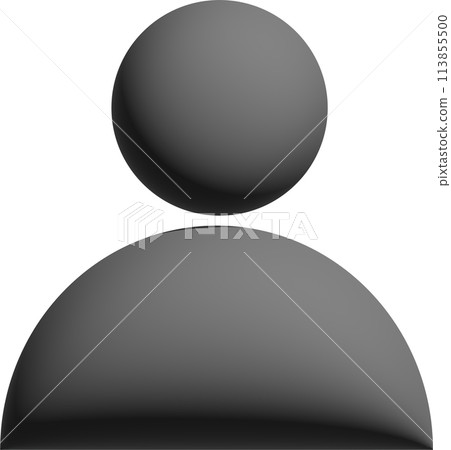 3D person pictogram silhouette icon upper body avatar 3D person pictogram silhouette icon upper body avatar 113855500