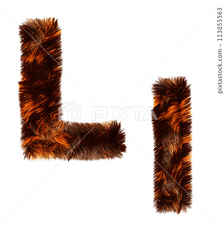Animal fur decorative alphabet 113855563