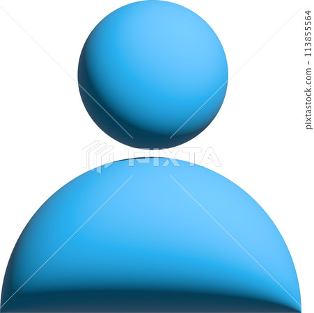 3D 人像形圖剪影圖示上半身頭像 113855564