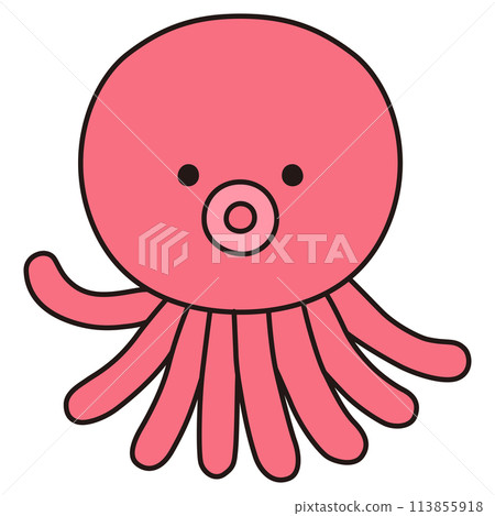 可愛章魚的向量圖。章魚，圖標，海，水族館 113855918