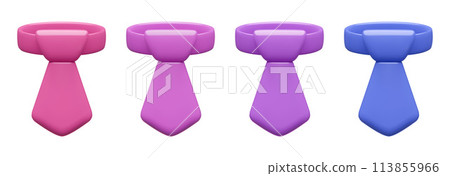 Tie 3D business icons collection three dimensional male office necktie color variations set Tie 3D business icons collection three dimensional male office necktie color variations set 113855966