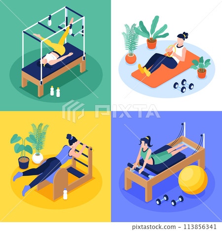 Pilates compositions set 113856341