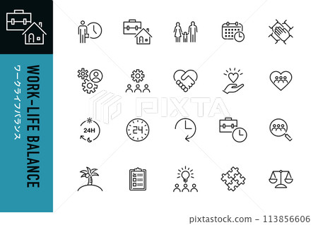 Work-life balance line icon 113856606