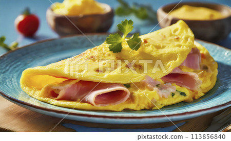 早餐主食、煎蛋捲、美味食物照片、餐廳和咖啡館的健康早餐菜單 113856840