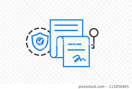 Business or electronic contract vector illustration Business or electronic contract vector illustration 113856865