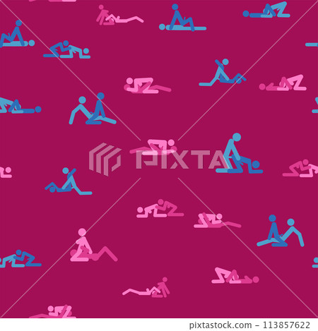 Kama Sutra, seamless pattern, design, poster, fabric. Kamasutra, sketchy poses for making love. Set. 113857622