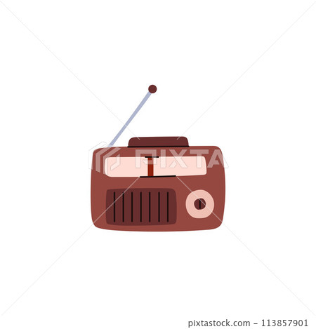 Vintage radio receiver vector illustration Vintage radio receiver vector illustration 113857901