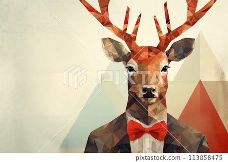elegant christmas deer abstract christmas card elegant christmas deer abstract christmas card 113858475