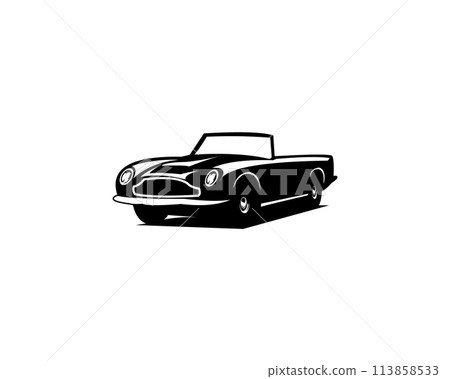 1966 aston martin shors volante chassis isolated on white background. best for logos, badges, emblems, icons, available in eps 10. 113858533