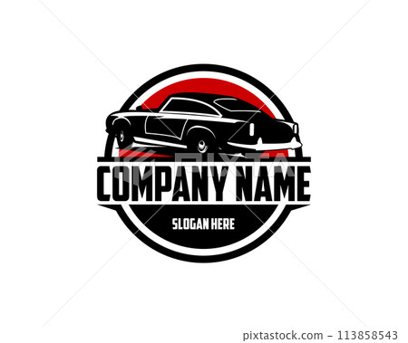 vector graphic illustration of black classic car 1955 aston martin db24 retro saloon on white background. 113858543