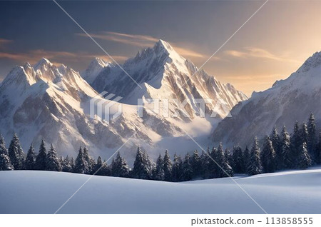 壯麗的山景 113858555