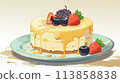 Cheesecake with strawberries and berries 113858838