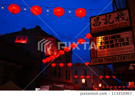 America San Francisco Chinatown night view America San Francisco Chinatown night view 113858967