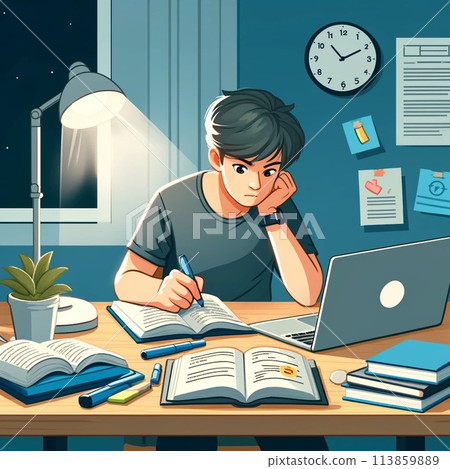 Studying Hard Cartoon