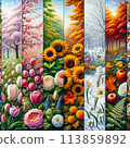 Colorful floral landscape 113859892