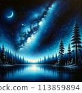 A view of the aurora borealis, the aurora dancing 113859894