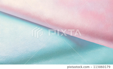 Close-up of pink and light blue leather fabric (AI-generated image) 113860179