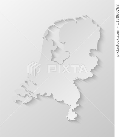 Minimal white map Netherlands, template country Minimal white map Netherlands, template country 113860768