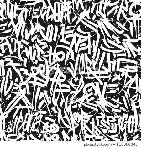 Calligraphy abstract graffiti lettering, grunge gothic design composition, print design 113860845