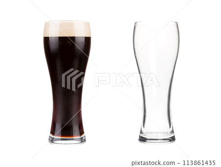 Two beer glasses isolated on white background Two beer glasses isolated on white background 113861435