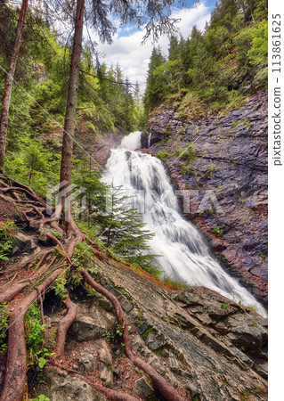 Amazing view of Bride's Veil / Valul Miresei Waterfall. 113861625