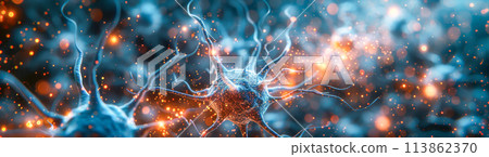 A close up of a brain with many neurons AI-generated item A close up of a brain with many neurons AI-generated item 113862370