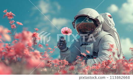 Astronaut planting seed 113862668