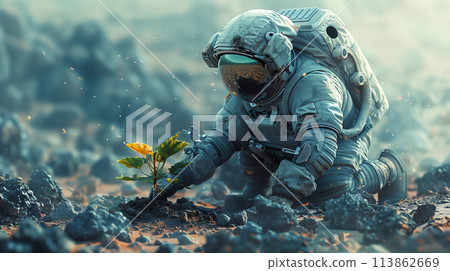 Astronaut planting seed 113862669