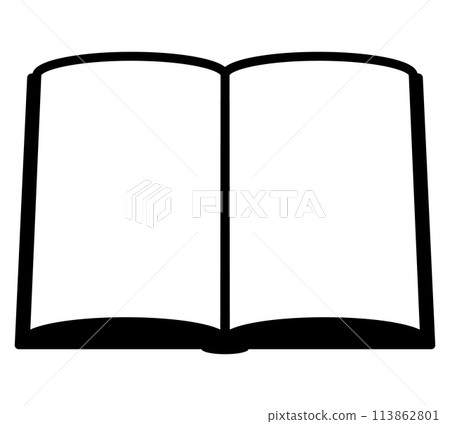 book - black and white simple symbol icon of open book, vector illustration isolated on white book - black and white simple symbol icon of open book, vector illustration isolated on white 113862801