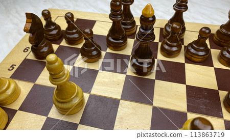 The end of chess game before the last move, king in chess before checkmate, defeat in sports game The end of chess game before the last move, king in chess before checkmate, defeat in sports game 113863719