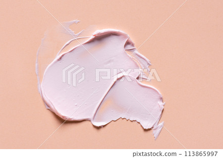 Pink cosmetic cream smudge swatch 113865997