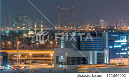 The rhythm of the city of Dubai aerial timelapse 113866002
