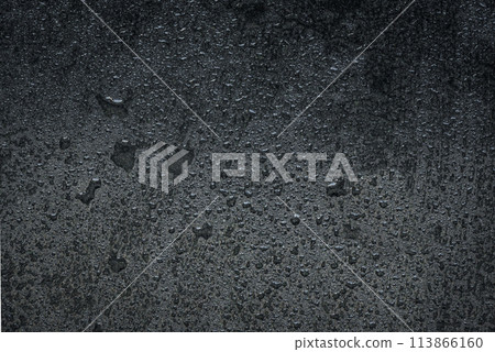 Wet black stone background with drops 113866160