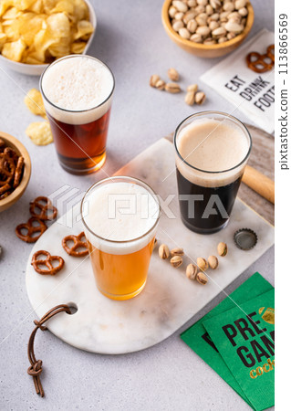 Variety of beers for a game day Variety of beers for a game day 113866569