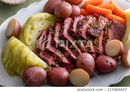 Corned beef traditional Irish recipe for Saint Patricks day 113866687