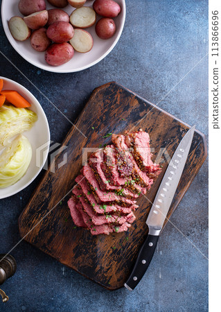 Corned beef traditional Irish recipe for Saint Patricks day Corned beef traditional Irish recipe for Saint Patricks day 113866696