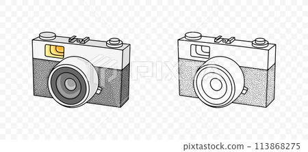 Retro photo camera, graphic design. Photographing, photography and photo studio, vector design and illustration Retro photo camera, graphic design. Photographing, photography and photo studio, vector design and illustration 113868275