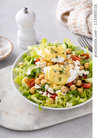 Fresh vegetable salad with chickpeas and feta Fresh vegetable salad with chickpeas and feta 113868518